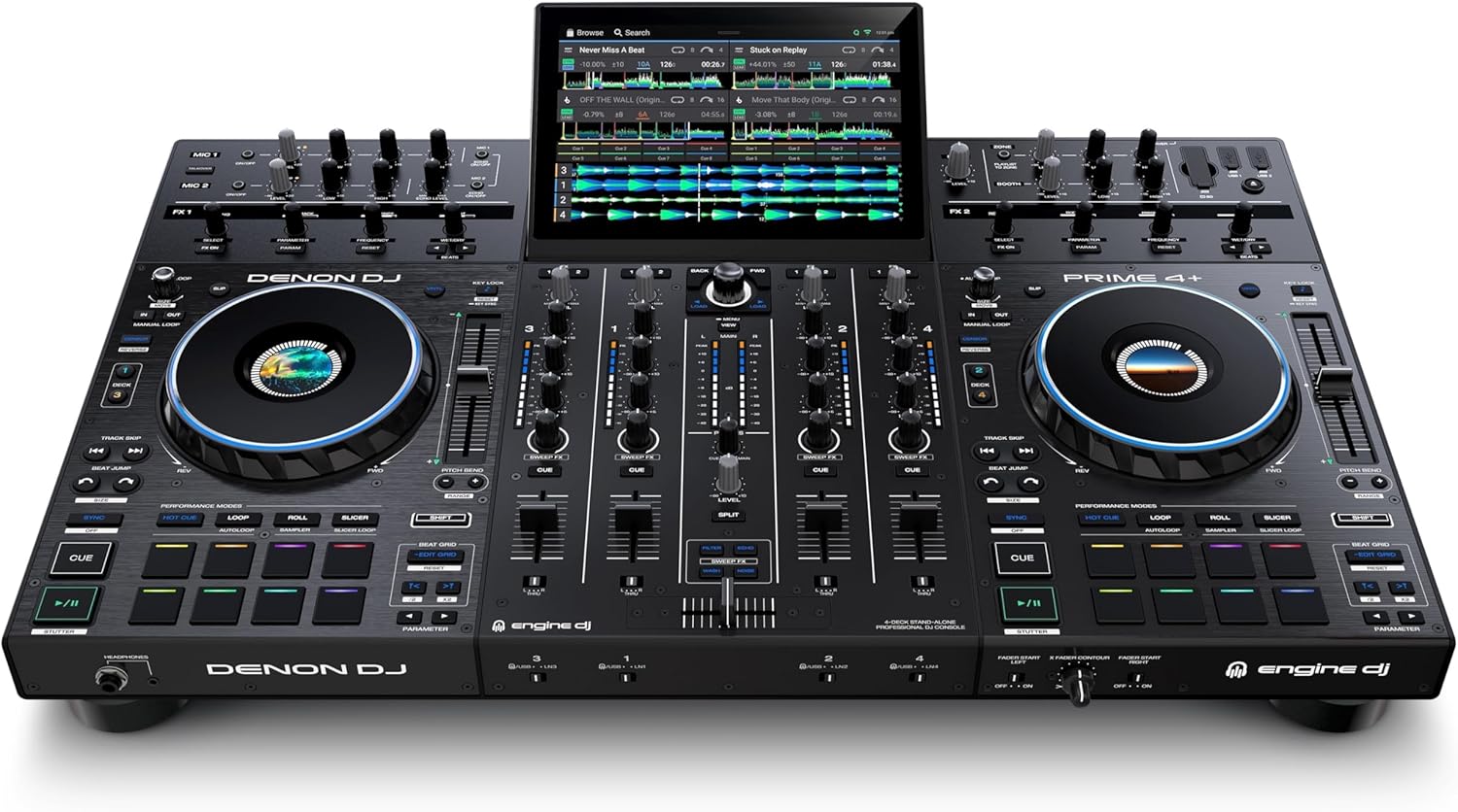 Denon DJ PRIME 4+ Controlador DJ autónomo+mezclador, 4 decks, streaming por...